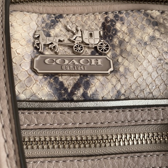 Coach off-white python mixture handbag - Picture 2 of 6